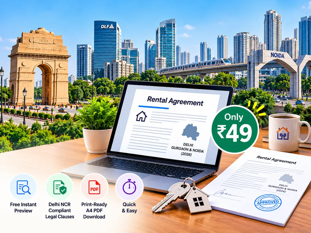 Online Rental Agreement in Delhi, Gurgaon & Noida (2026): e-Stamp, SHCIL & Police Rules