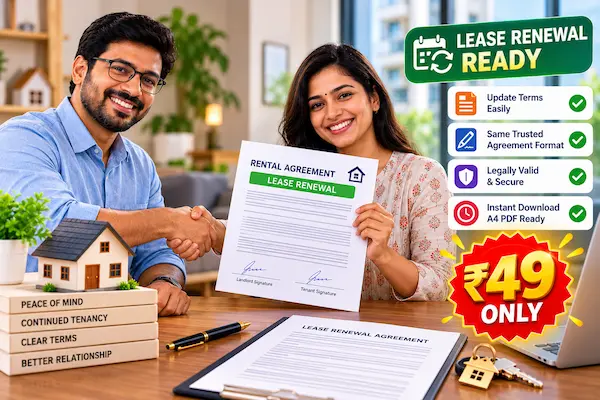 Landlord and Tenant Reviewing Lease Renewal Terms with Transparent Rent Escalation