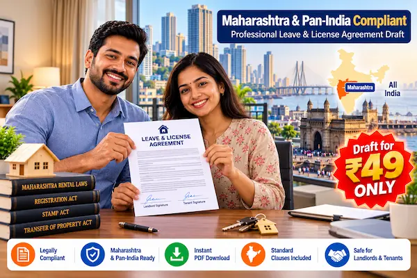 Landlord and tenant reviewing executed Leave and License agreement in India